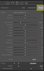 RAW Akademie: Lightroom 6 - Pinsel im Verlaufsfilter und Radialfilter